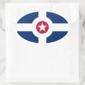 vlag van Indianapolis, Indiana Ovale Sticker (Tas)