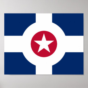 vlag van Indianapolis, Indiana Poster
