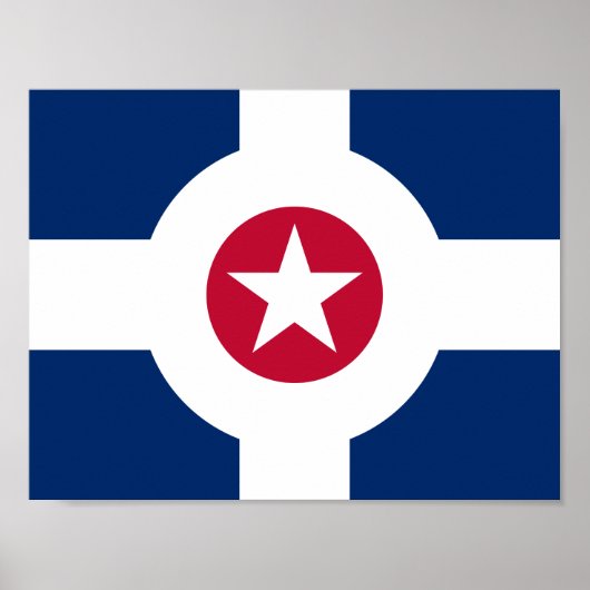 vlag van Indianapolis, Indiana Poster (Voorkant)