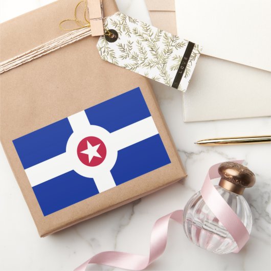 vlag van Indianapolis (Indiana) Rechthoekige Sticker (Geschenken)