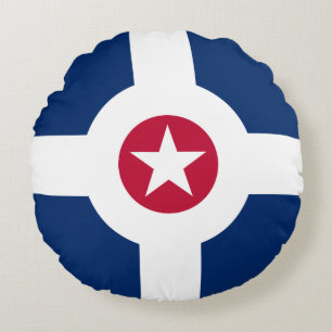 Vlag van Indianapolis, Indiana Round Pillow Rond Kussen