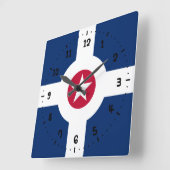 Vlag van Indianapolis, Indiana Square Wall Clock Vierkante Klok (Hoek)