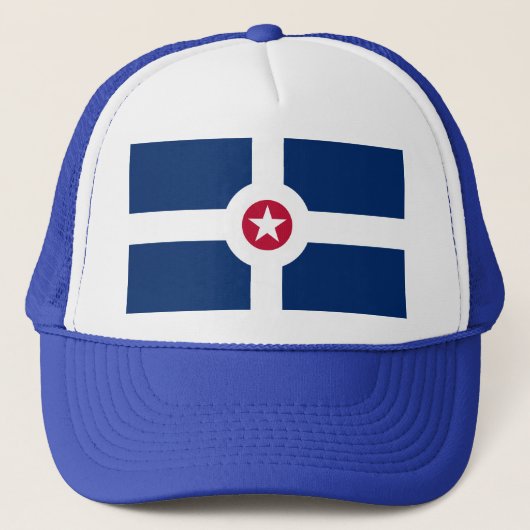 Vlag van Indianapolis, Indiana Trucker Hat Trucker Pet (Voorkant)