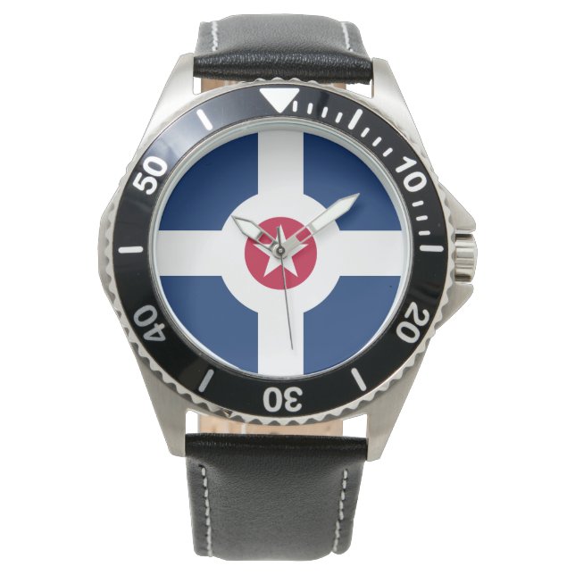 Vlag van Indianapolis, Indiana Watch Horloge (Voorkant)