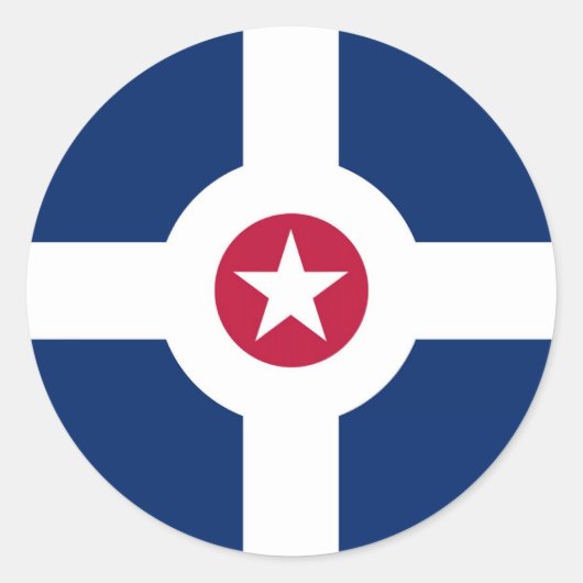 vlag van indianapolis ronde sticker (Voorkant)