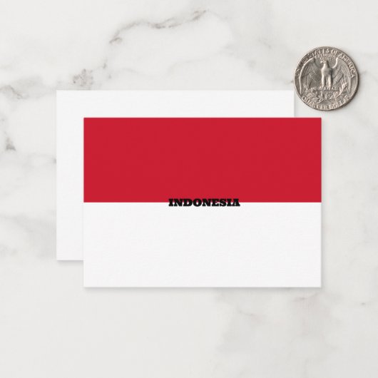 vlag van Indonesië Notitiekaartje (Voorkant / Achterkant in situ)
