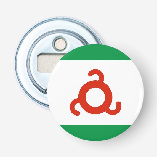 Vlag van Ingoesjetië Button Flesopener (Voorkant)