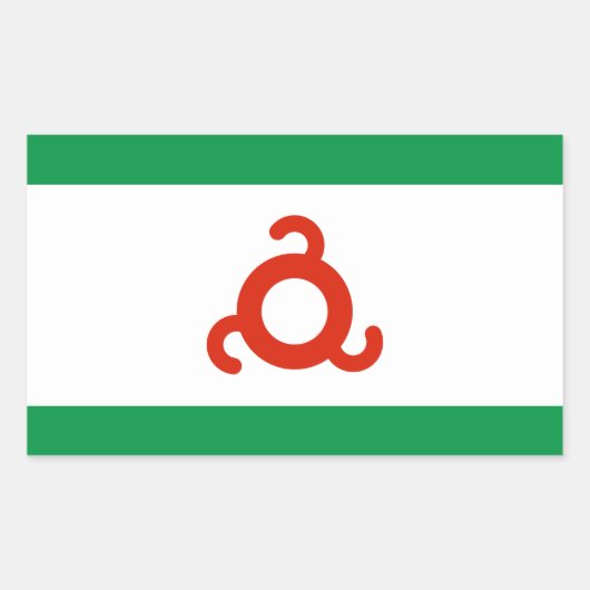 Vlag van Ingoesjetië Rechthoekige Sticker (Voorkant)