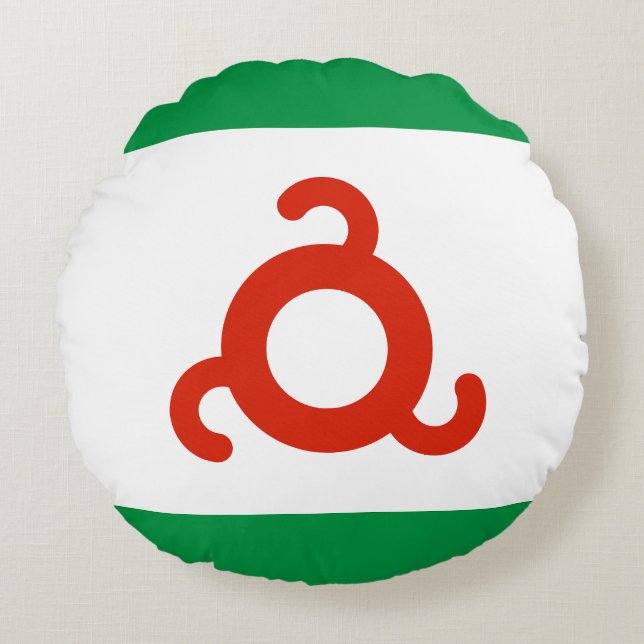 Vlag van Ingoesjetië Rond Kussen (Voorkant)