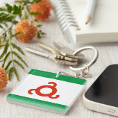 Vlag van Ingoesjetië Sleutelhanger (Voorkant Rechts)