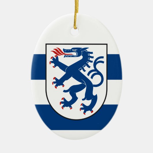 Vlag van Ingolstadt, Beieren - DUITSLAND Keramisch Ornament (Voorkant)