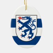 Vlag van Ingolstadt, Beieren - DUITSLAND Keramisch Ornament (Achterkant)