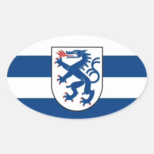 Vlag van Ingolstadt, Beieren - DUITSLAND Ovale Sticker (Voorkant)