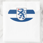 Vlag van Ingolstadt, Beieren - DUITSLAND Ovale Sticker (Tas)