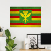 Vlag van inheemse Hawaiianen Poster (Thuiskantoor)