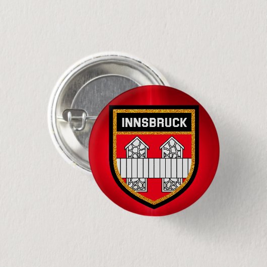 Vlag van Innsbruck Ronde Button 3,2 Cm (Voorkant /achterkant)