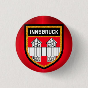 Vlag van Innsbruck Ronde Button 3,2 Cm
