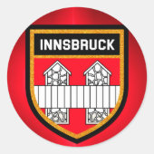 Vlag van Innsbruck Ronde Sticker (Voorkant)