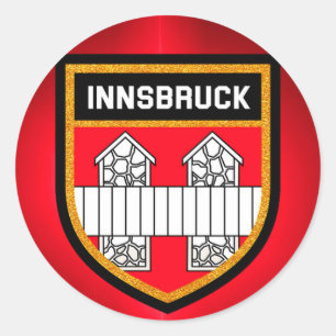 Vlag van Innsbruck Ronde Sticker