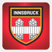 Vlag van Innsbruck Vierkante Sticker (Voorkant)