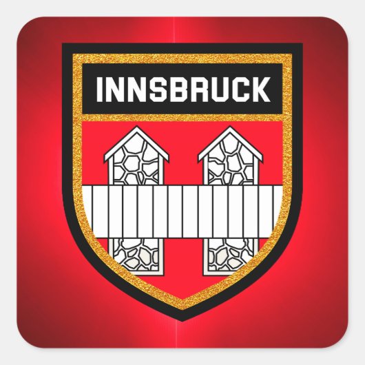 Vlag van Innsbruck Vierkante Sticker (Voorkant)