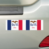 vlag van Iowa Bumpersticker (Op auto)