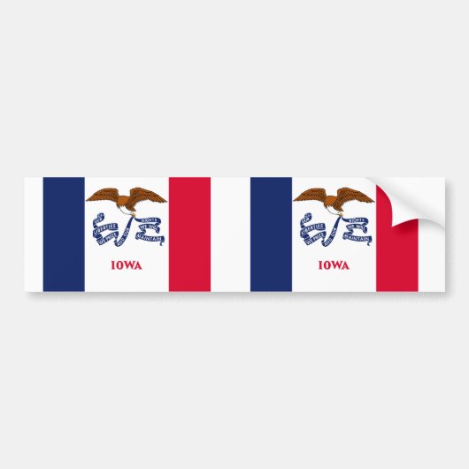 vlag van Iowa Bumpersticker (Voorkant)