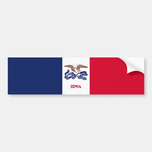 Vlag van Iowa Bumpersticker (Voorkant)