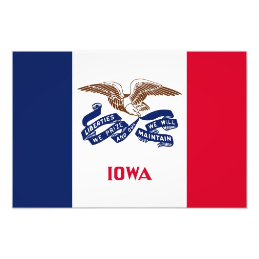 Vlag van Iowa Foto Afdruk (Voorkant)
