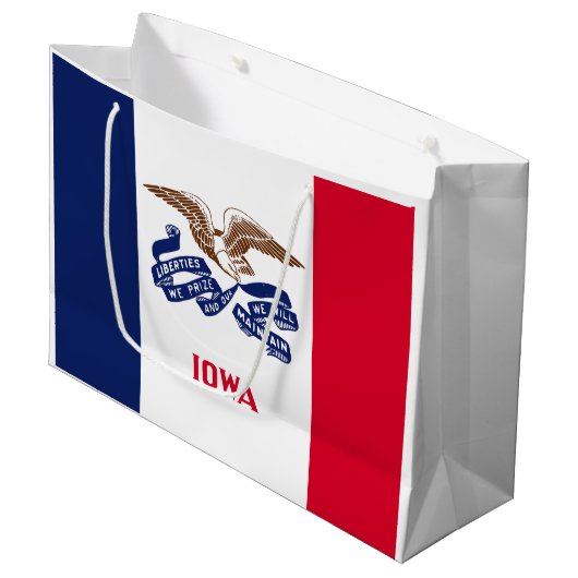 Vlag van Iowa Groot Cadeauzakje (Voorkant Gekanteld)