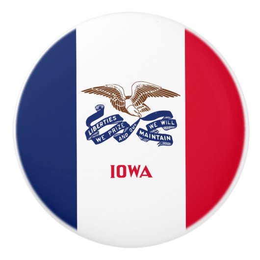 Vlag van Iowa Keramische Knop (Voorkant)