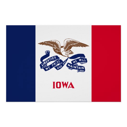 Vlag van Iowa Perfect Poster (Voorkant)