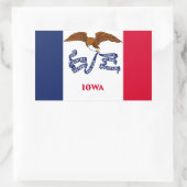 vlag van Iowa Rechthoekige Sticker (Tas)