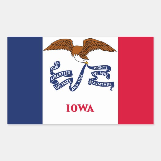 vlag van Iowa Rechthoekige Sticker (Voorkant)