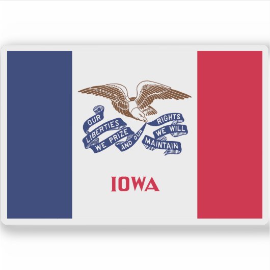 Vlag van Iowa Sticker (Voorkant)