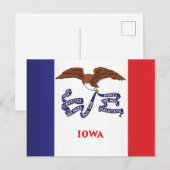 Vlag van Iowa, VS Briefkaart (Voorkant / Achterkant)