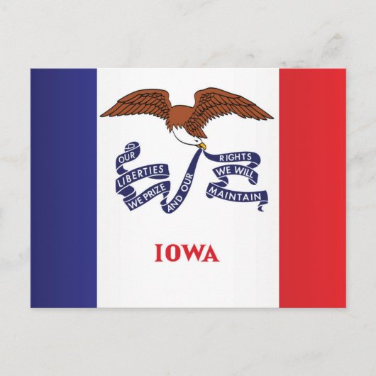 Vlag van Iowa, VS Briefkaart (Voorkant)