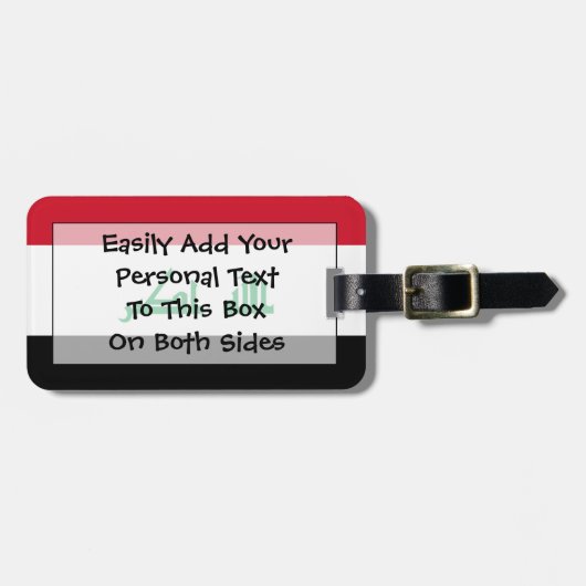 Vlag van Irak - Easy ID Personal Bagagelabel (Voorkant horizontaal)