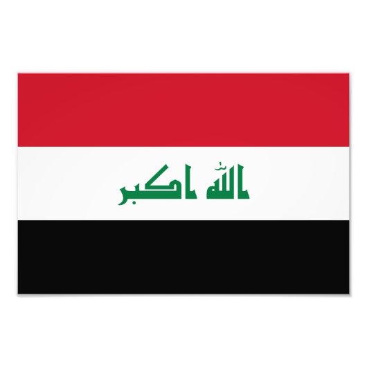 Vlag van Irak Foto Afdruk (Voorkant)