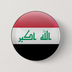 Vlag van Irak Ronde Button 5,7 Cm