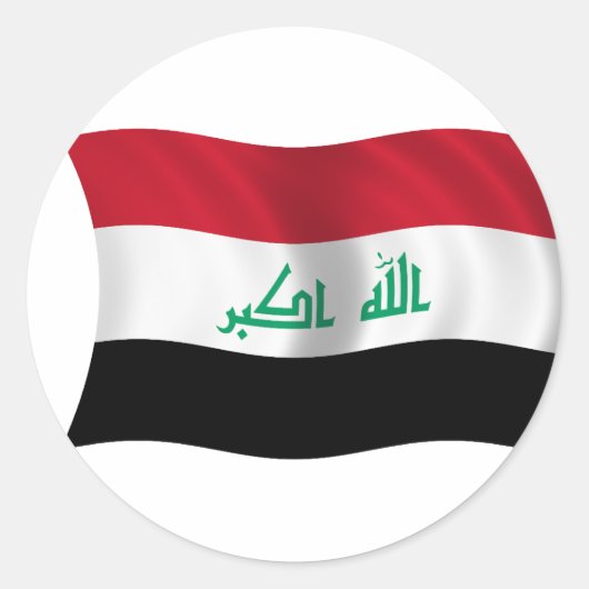 Vlag van Irak Ronde Sticker (Voorkant)