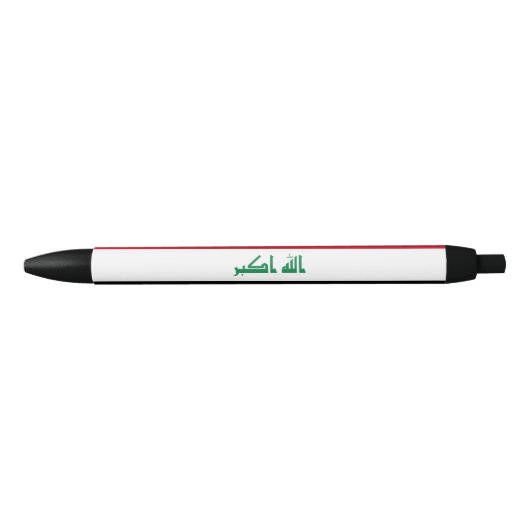 Vlag van Irak Zwarte Inkt Pen (Voorkant)