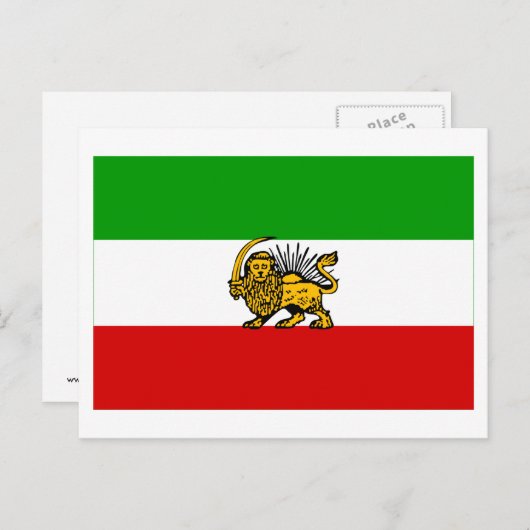 vlag van Iran (1925-1979) Briefkaart (Voorkant / Achterkant)