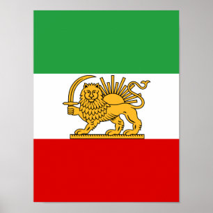 Vlag van Iran (1964–1980) Poster