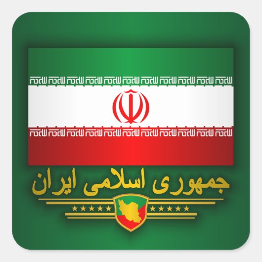 Vlag van Iran Apparel Vierkante Sticker (Voorkant)