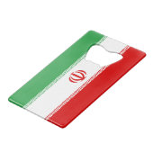 Vlag van Iran Creditkaart Flessenopener (Voorkant Gekanteld)