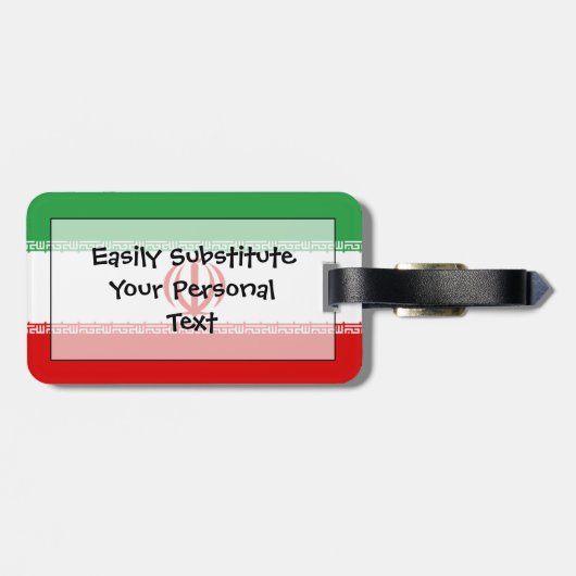 Vlag van Iran Easy ID Personal Bagagelabel (Achterkant horizontaal)