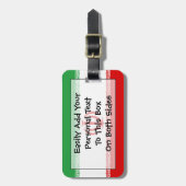 Vlag van Iran Easy ID Personal Bagagelabel (Voorkant verticaal)