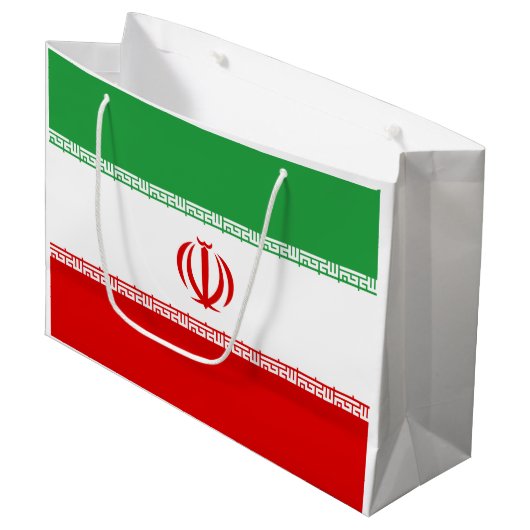 Vlag van Iran Groot Cadeauzakje (Voorkant Gekanteld)