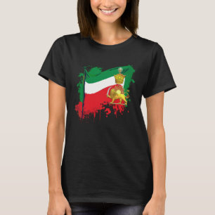 Vlag van Iran met Pahlavi-kroon shir va khorshyid T-shirt